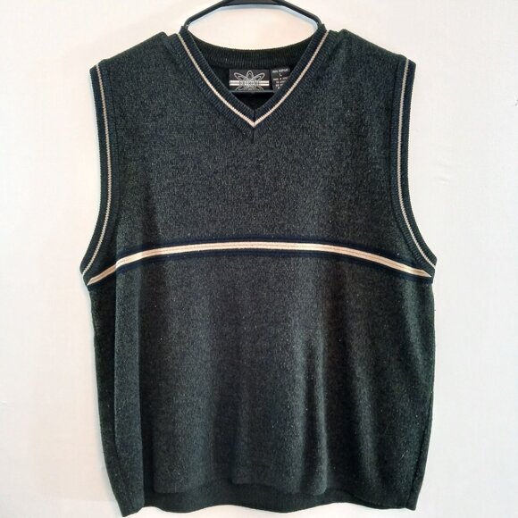 Extreme Gear Mens Sleeveless Knit Sweater Vest L Black Acrylic V-Neck - Picture 1 of 9